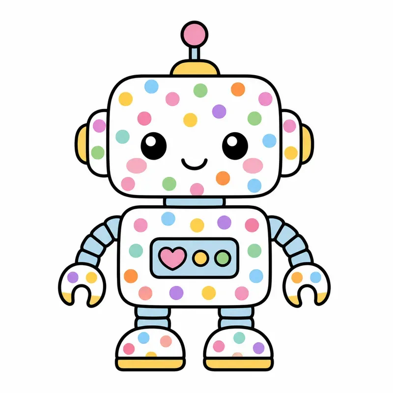Kawaii Pastel Dots Characters
