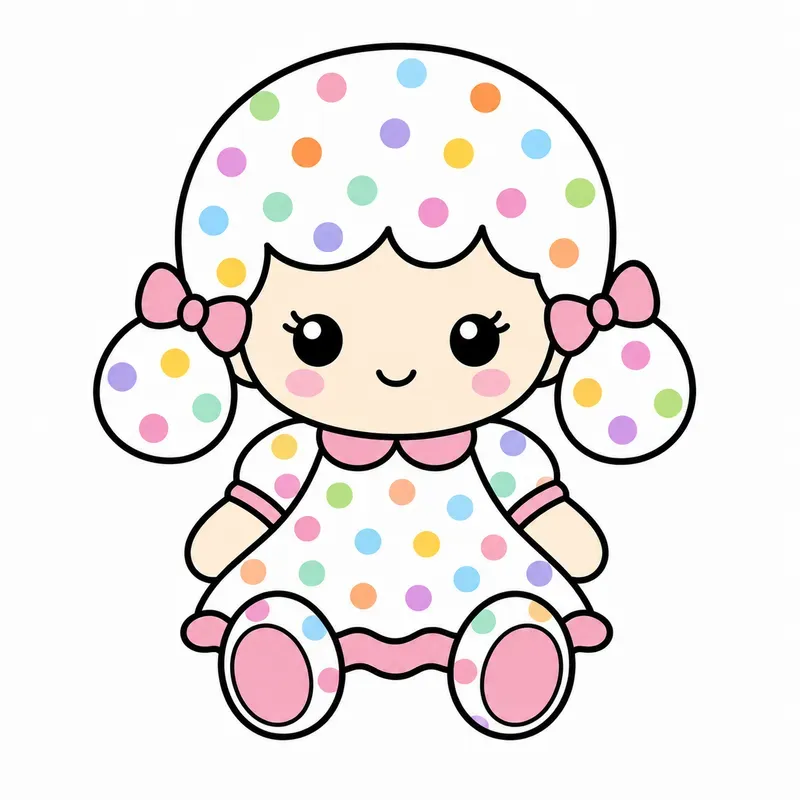 Kawaii Pastel Dots Characters