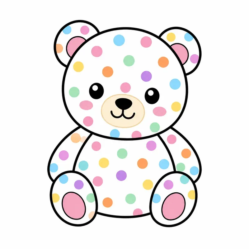 Kawaii Pastel Dots Characters