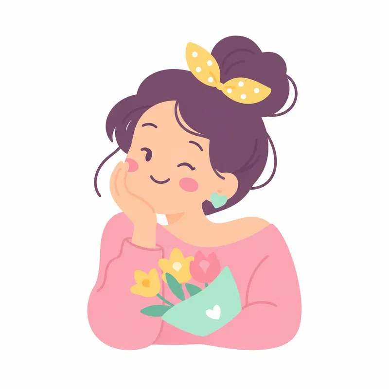 Feminine Flat Icons In Simple Words