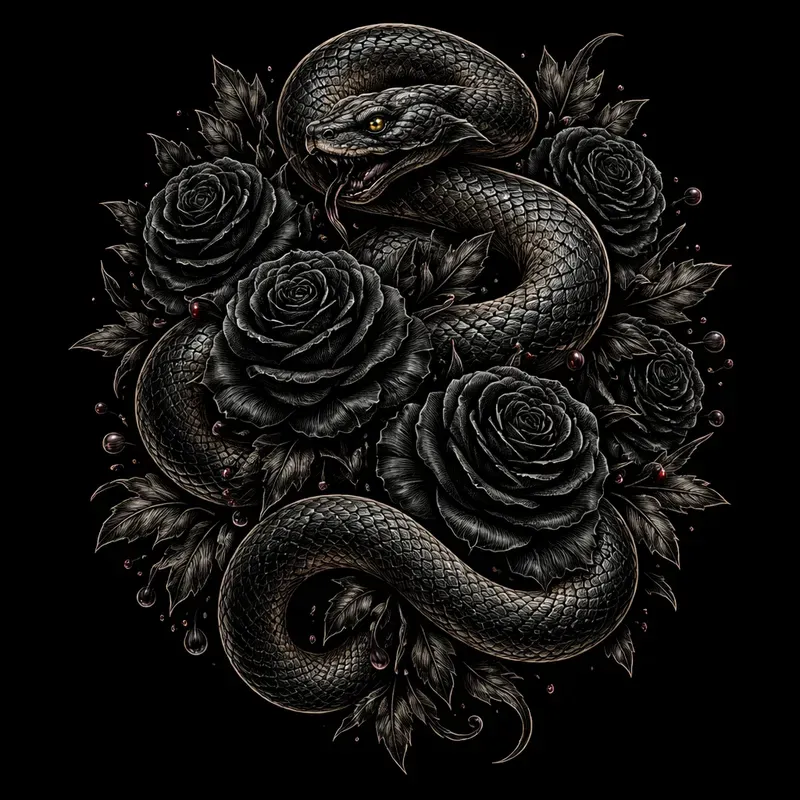 Dark Botanical Gothic Sticker Art