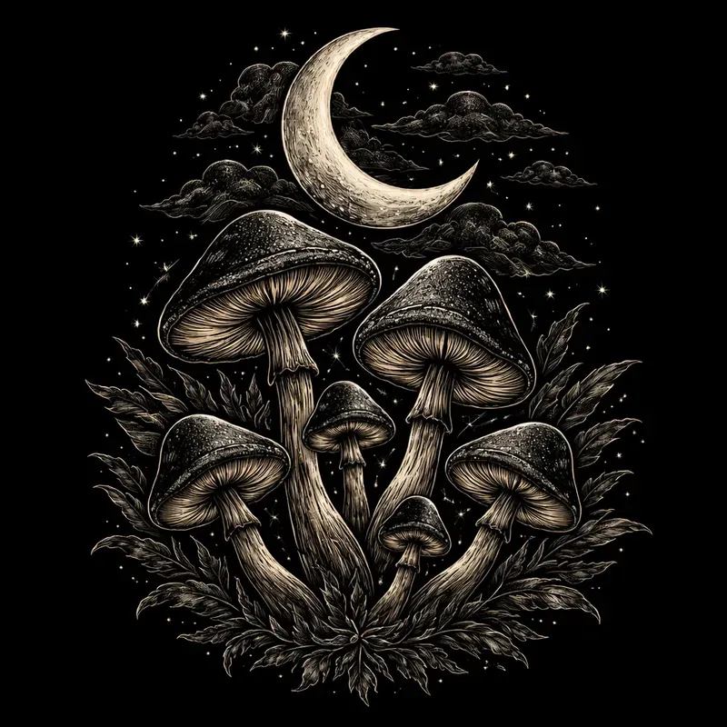 Dark Botanical Gothic Sticker Art