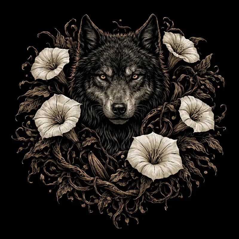 Dark Botanical Gothic Sticker Art