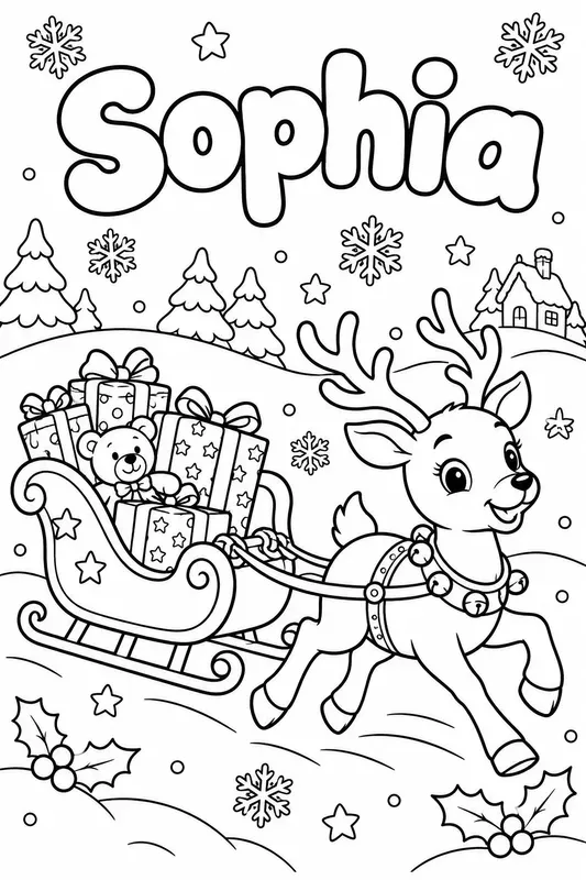 Christmas Name Coloring Pages For Kids