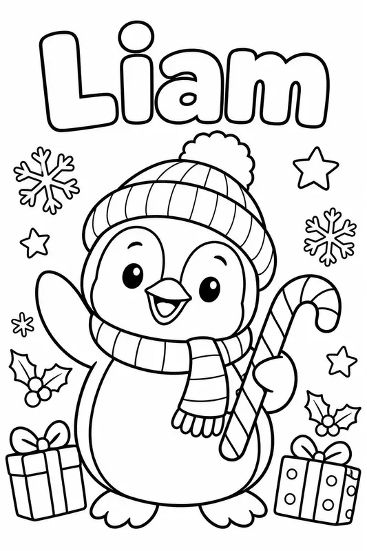 Christmas Name Coloring Pages For Kids