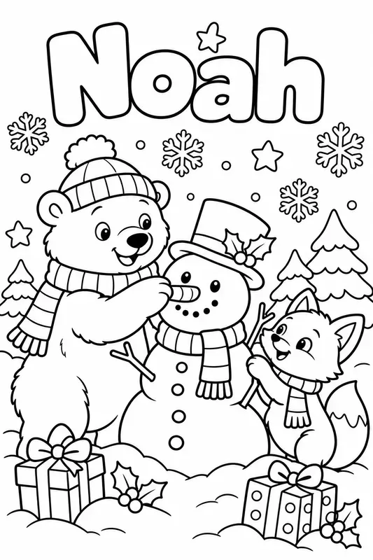 Christmas Name Coloring Pages For Kids