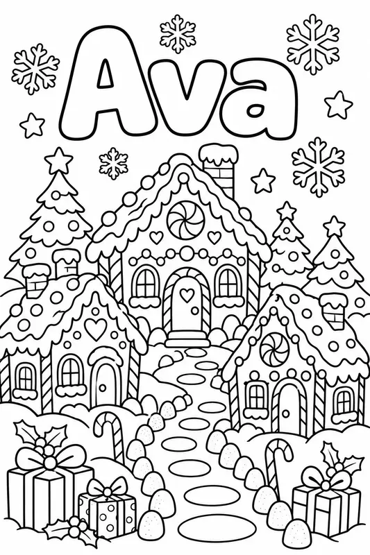 Christmas Name Coloring Pages For Kids