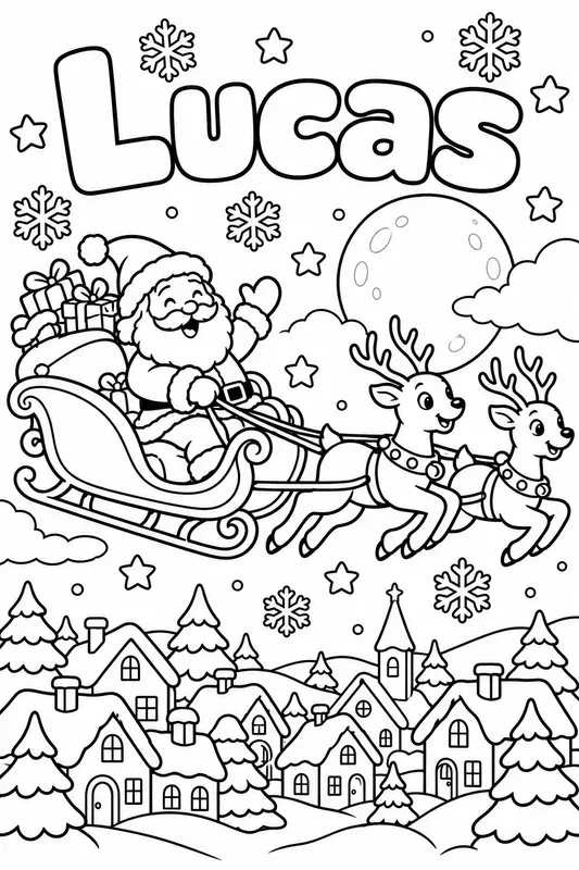 Christmas Name Coloring Pages For Kids