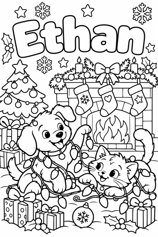 Christmas Name Coloring Pages For Kids