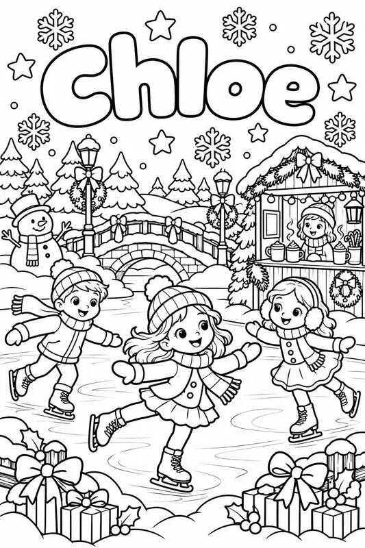 Christmas Name Coloring Pages For Kids