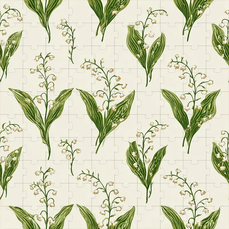 Elegant European Botanical Block Print Ps