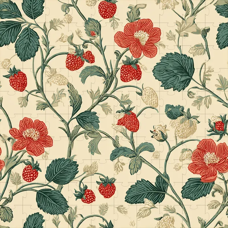 Elegant European Botanical Block Print Ps