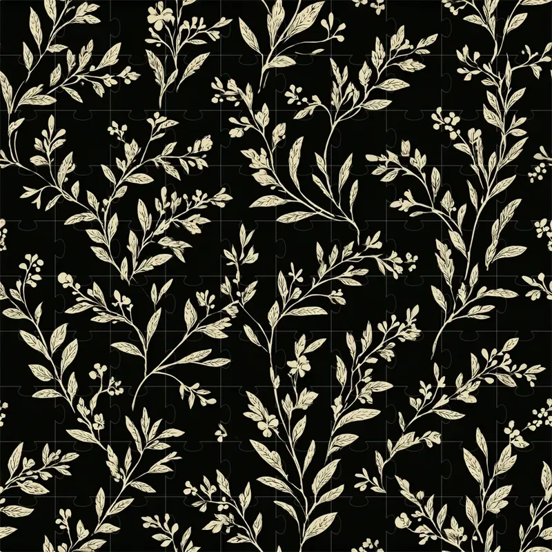 Elegant European Botanical Block Print Ps
