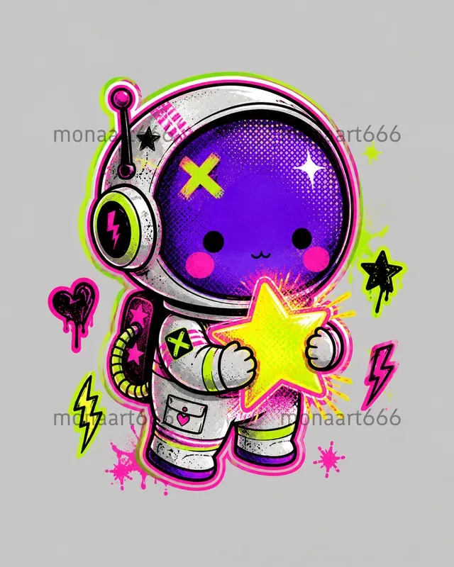 Neon Retro Collage Punk Stickers