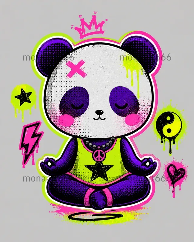 Neon Retro Collage Punk Stickers