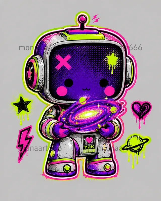 Neon Retro Collage Punk Stickers