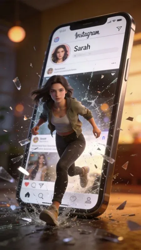 People Emerging From Social Media Phones