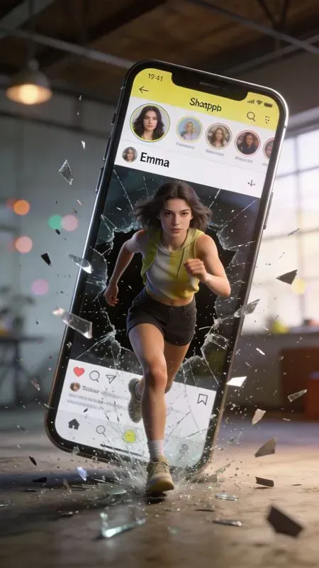 People Emerging From Social Media Phones
