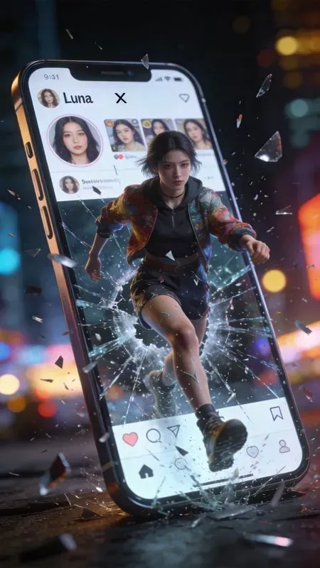 People Emerging From Social Media Phones