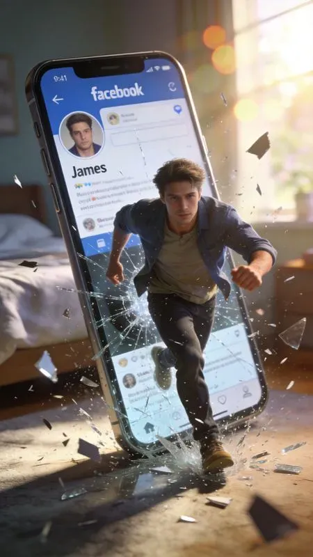 People Emerging From Social Media Phones