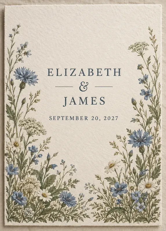 Romantic Vintage Floral Wedding Invites
