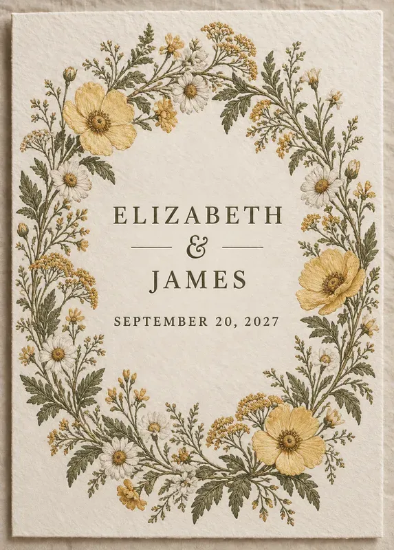 Romantic Vintage Floral Wedding Invites