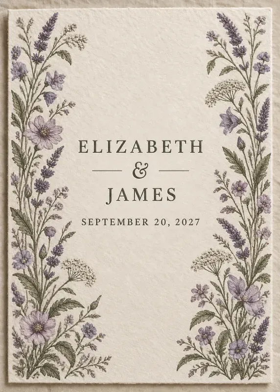 Romantic Vintage Floral Wedding Invites