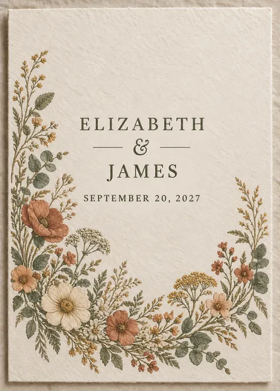 Romantic Vintage Floral Wedding Invites