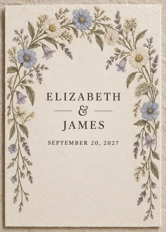 Romantic Vintage Floral Wedding Invites