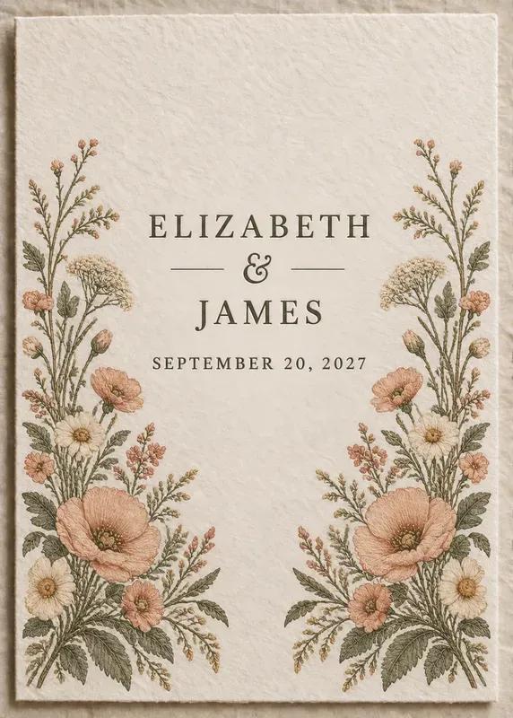 Romantic Vintage Floral Wedding Invites