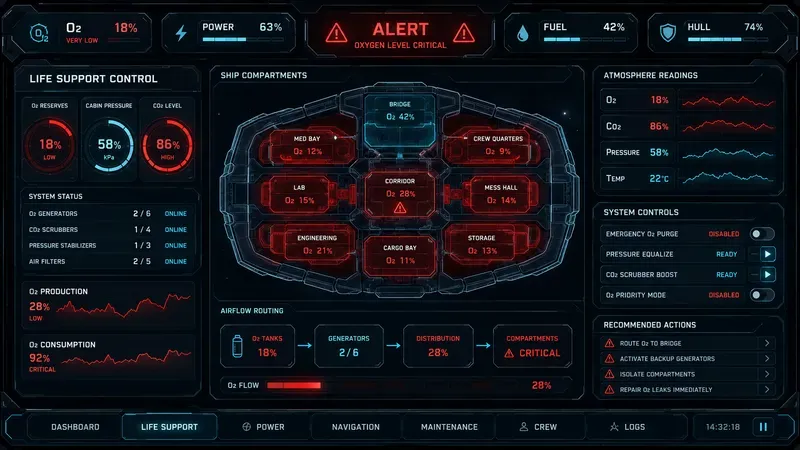 Scifi Spaceship Survival UI Generator