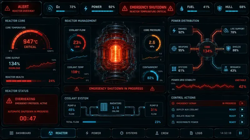 Scifi Spaceship Survival UI Generator