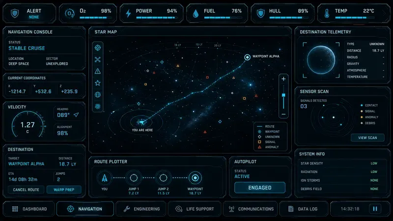 Scifi Spaceship Survival UI Generator