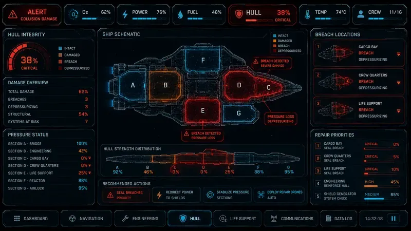 Scifi Spaceship Survival UI Generator