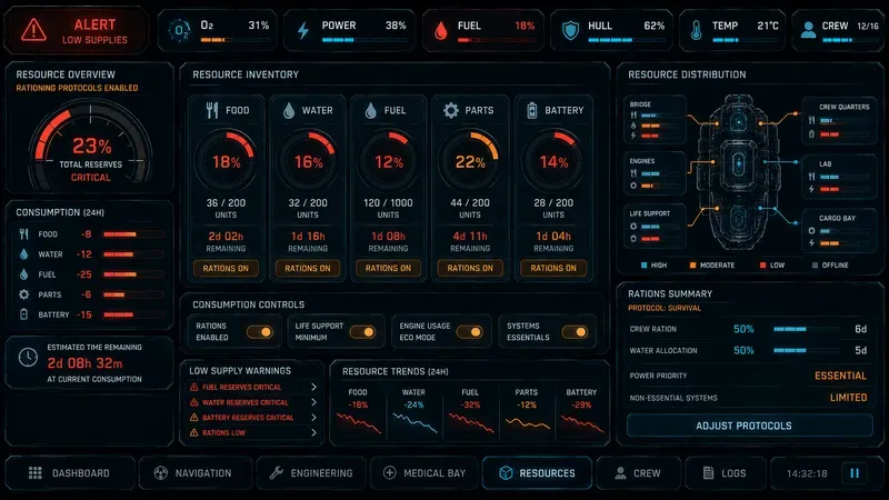 Scifi Spaceship Survival UI Generator