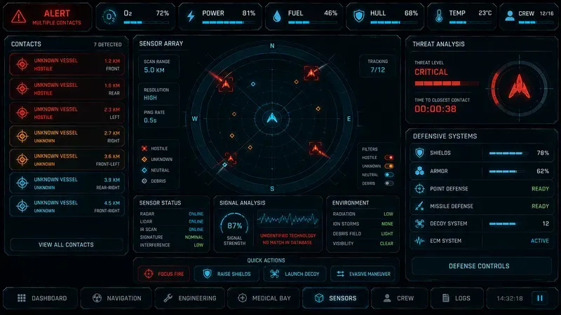 Scifi Spaceship Survival UI Generator