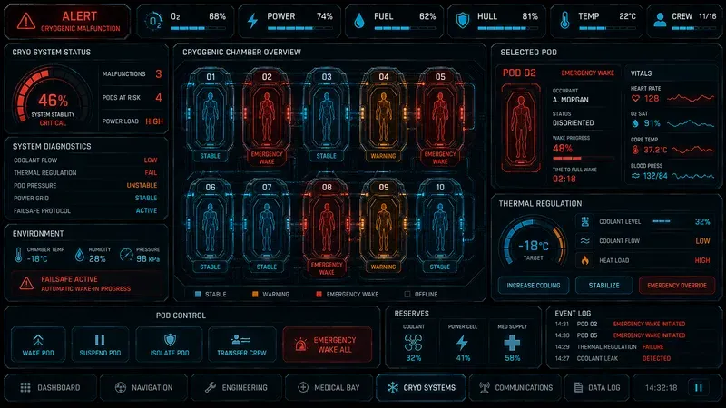 Scifi Spaceship Survival UI Generator