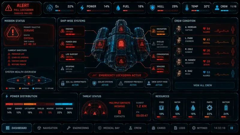 Scifi Spaceship Survival UI Generator