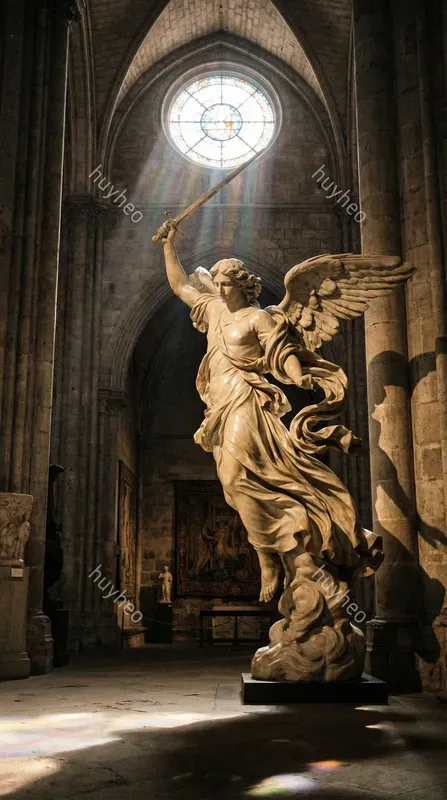 Baroque Marble Gothic Sculptures