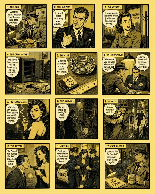 Retro Comic Panel Cutout Pages