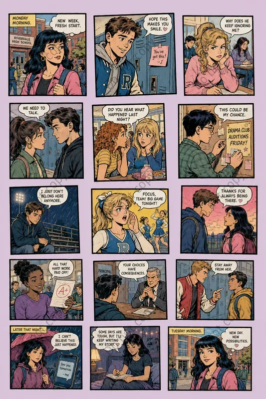 Retro Comic Panel Cutout Pages