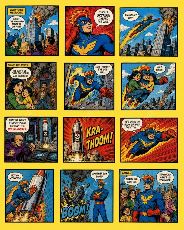 Retro Comic Panel Cutout Pages