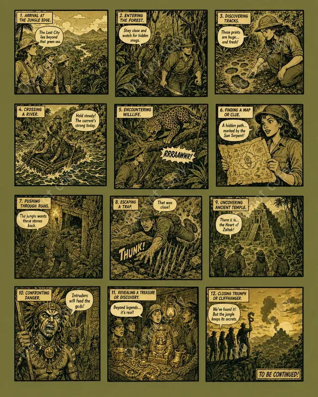 Retro Comic Panel Cutout Pages