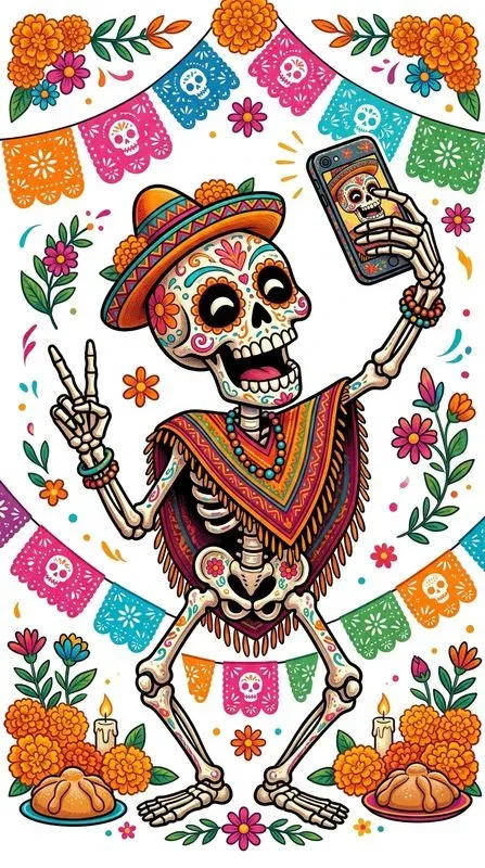 Funny Day Of The Dead Caricature Art