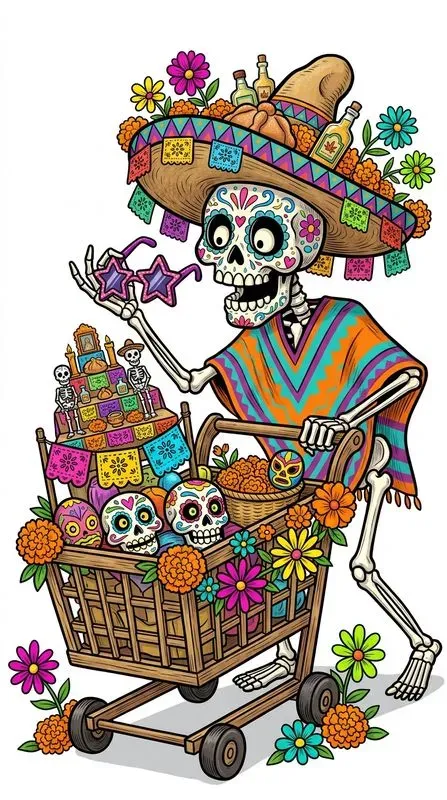 Funny Day Of The Dead Caricature Art