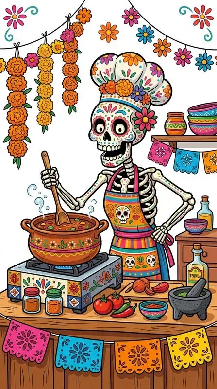 Funny Day Of The Dead Caricature Art