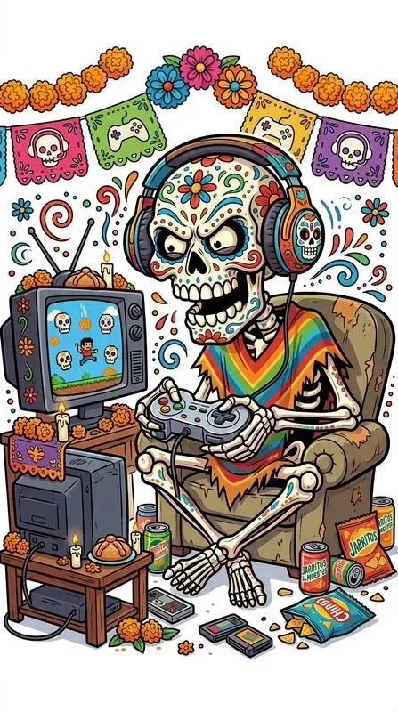 Funny Day Of The Dead Caricature Art