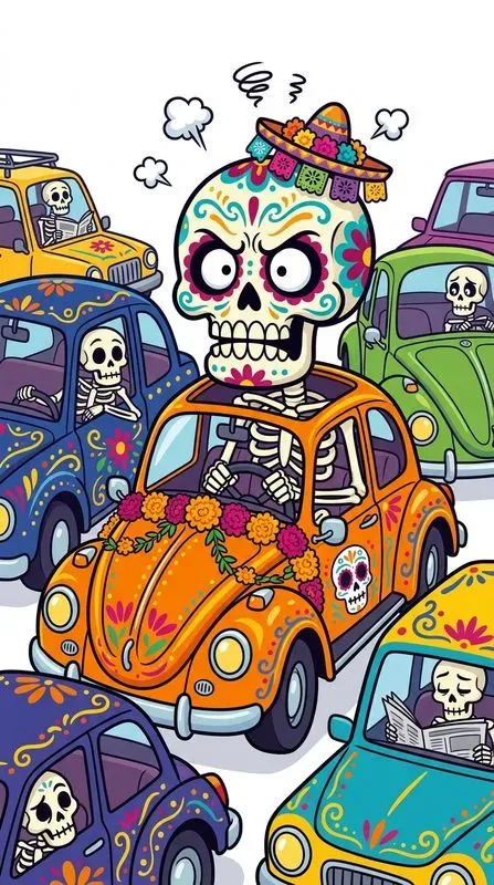 Funny Day Of The Dead Caricature Art