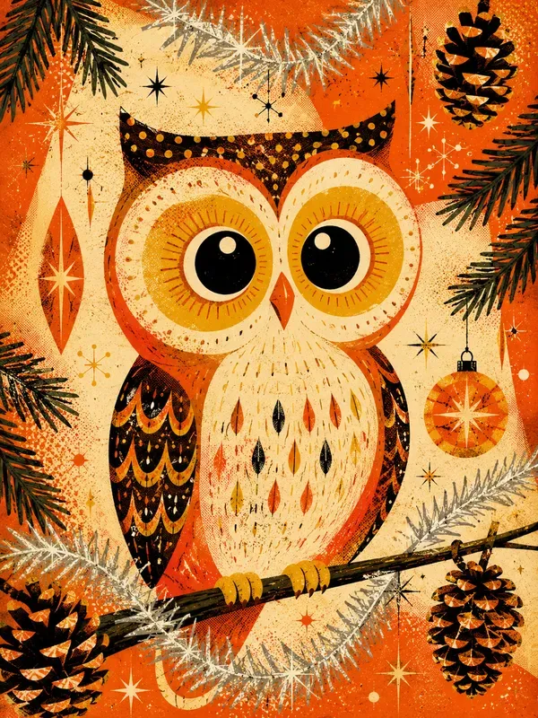 Retro 1950s Christmas Journal Cards