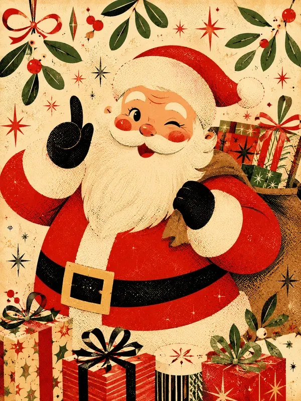 Retro 1950s Christmas Journal Cards